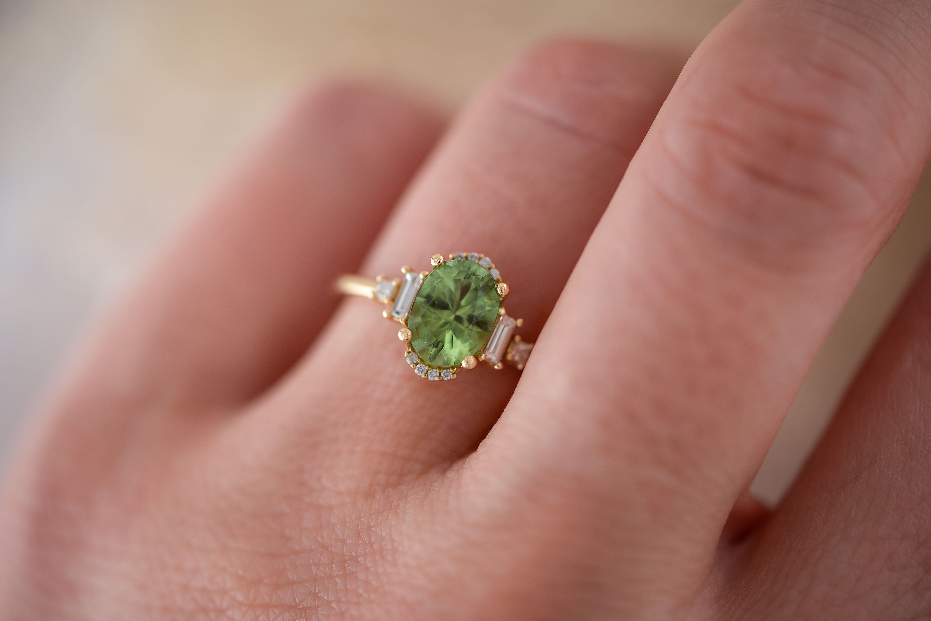 Green Tourmaline & Diamond Halo Dress Ring - Dracakis Jewellers | Dracakis  Jewellers