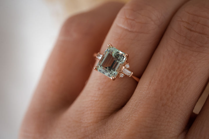 The Brielle 2.81 CT Emerald Cut Aquamarine Ring