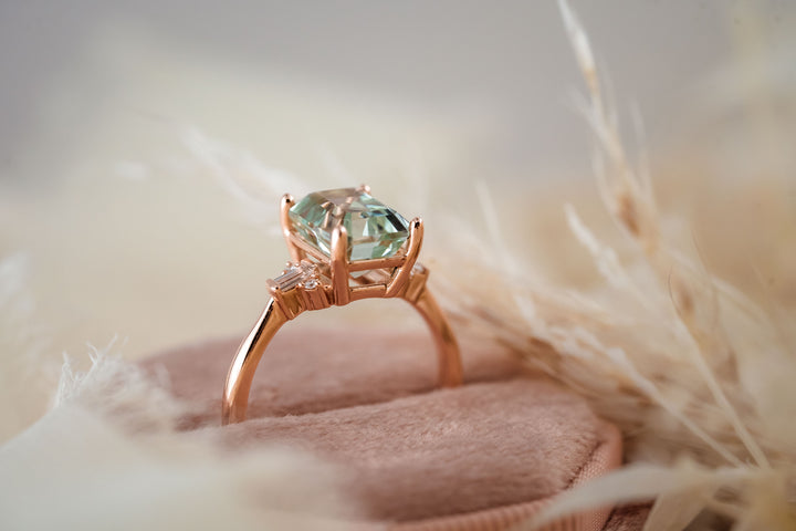 The Brielle 2.81 CT Emerald Cut Aquamarine Ring