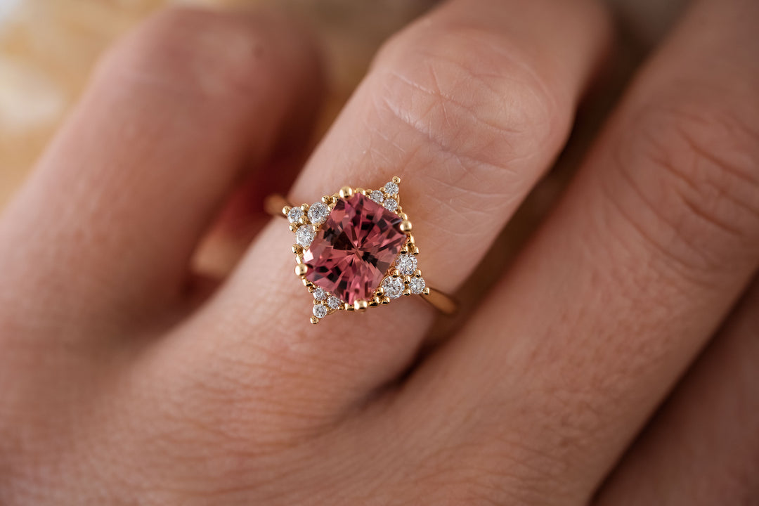 The Reign 2.54 CT Radiant Pink Tourmaline Ring