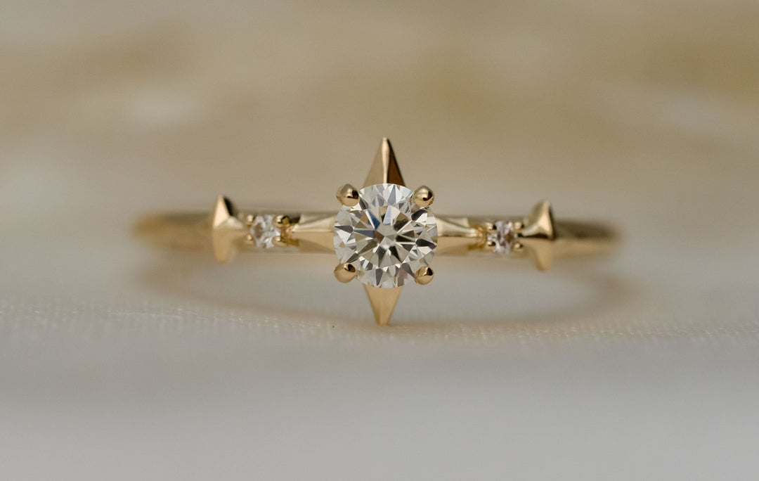 Celestial Three Stone Diamond Star Ring
