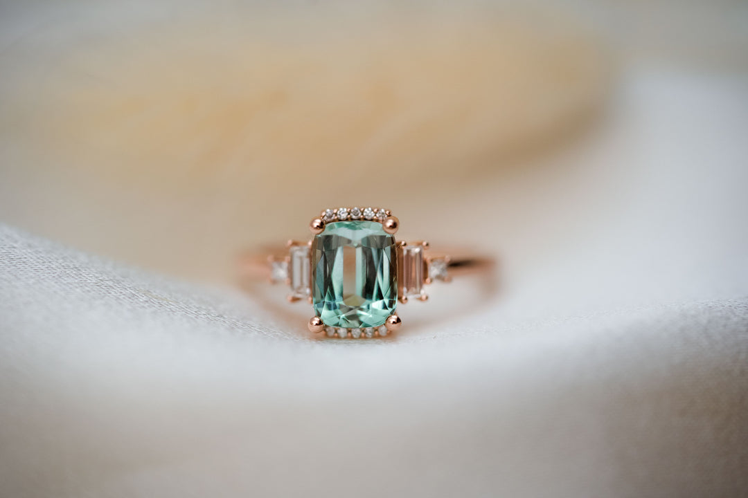 The Sura 1.93 CT Teal Blue Tourmaline Ring