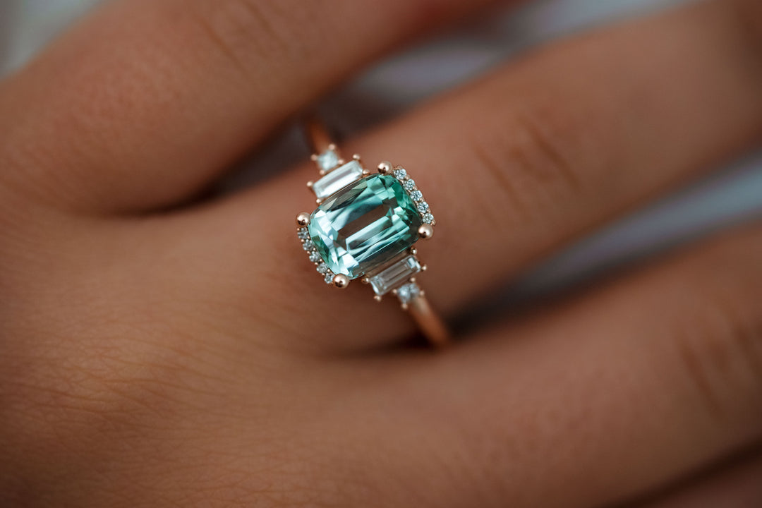 The Sura 1.93 CT Teal Blue Tourmaline Ring