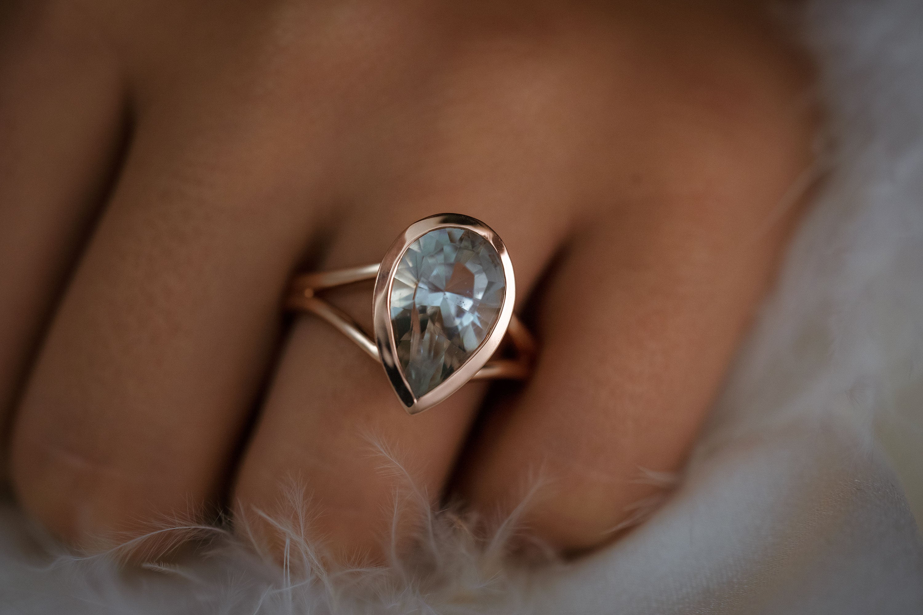 Aquamarine bezel store ring