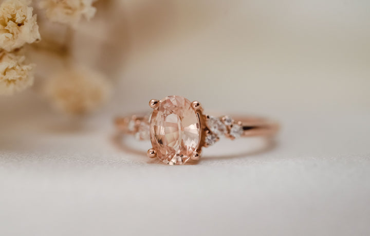 The Elain 1.56 CT Peach Sapphire Ring