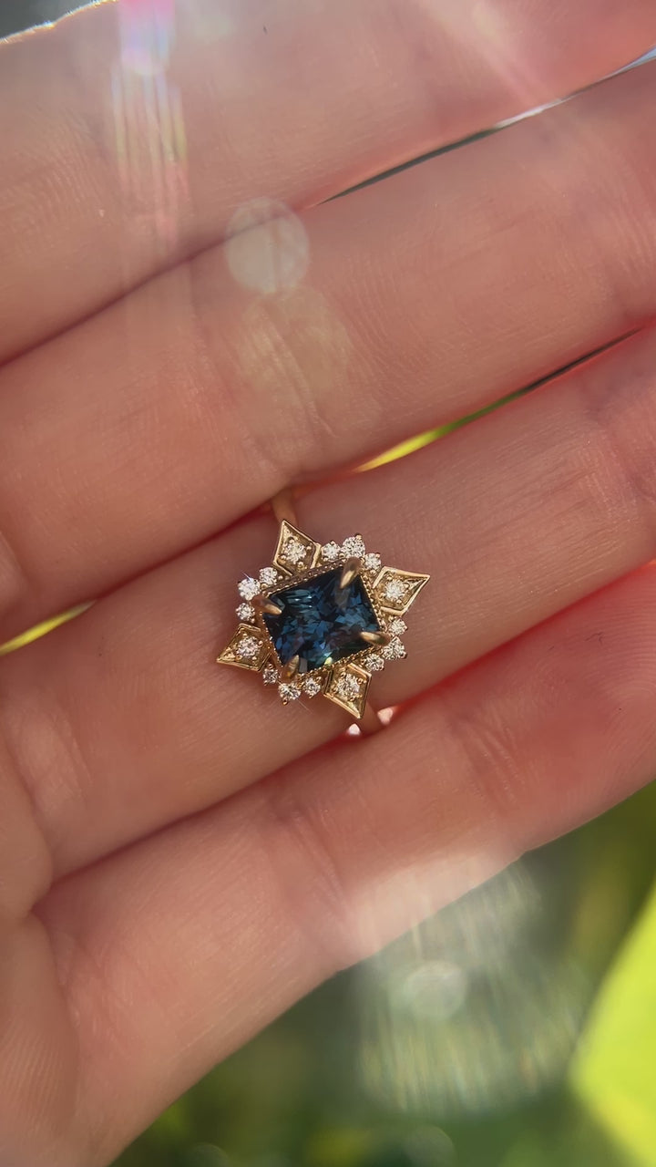 The Theia 2.04 CT Navy Blue Sapphire Ring